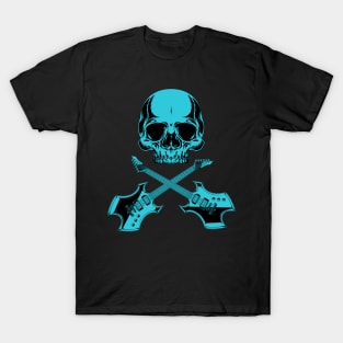 Skull Guitars Rocker Heavy Metal Guitarist T-Shirt